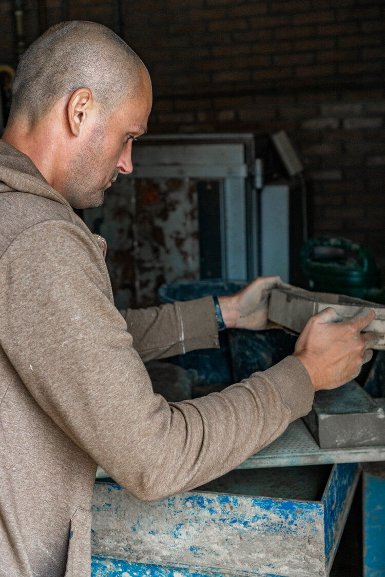 Unique Brick Slips from Waste at EDGE Amsterdam West || StoneCycling
