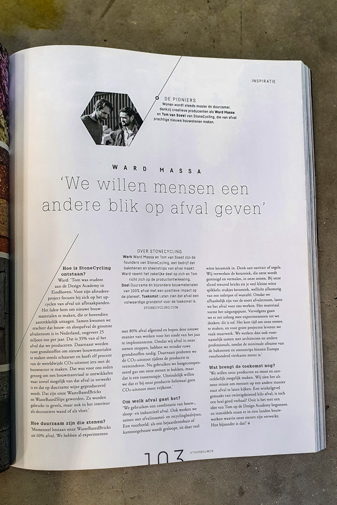 VTverbouwen Duurzaam - StoneCycling in Sustainability Magazine