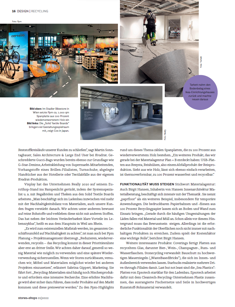 Stores+Shops - Sustainability in Shopfitting - StoneCycling Feature