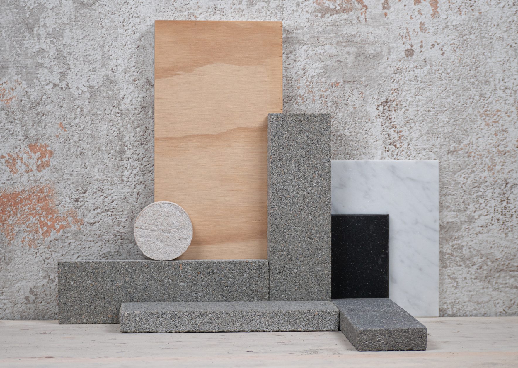 Sustainable Building Materials: BioCement BioBasedTiles®Salt & Pepper - StoneCycling® X Biomason®