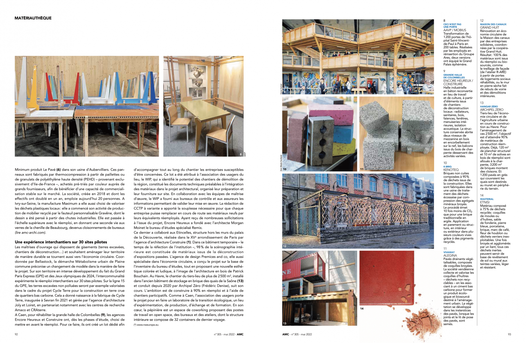 AMC Architecture - StoneCycling in "Matériauthèque" Column French Magazine