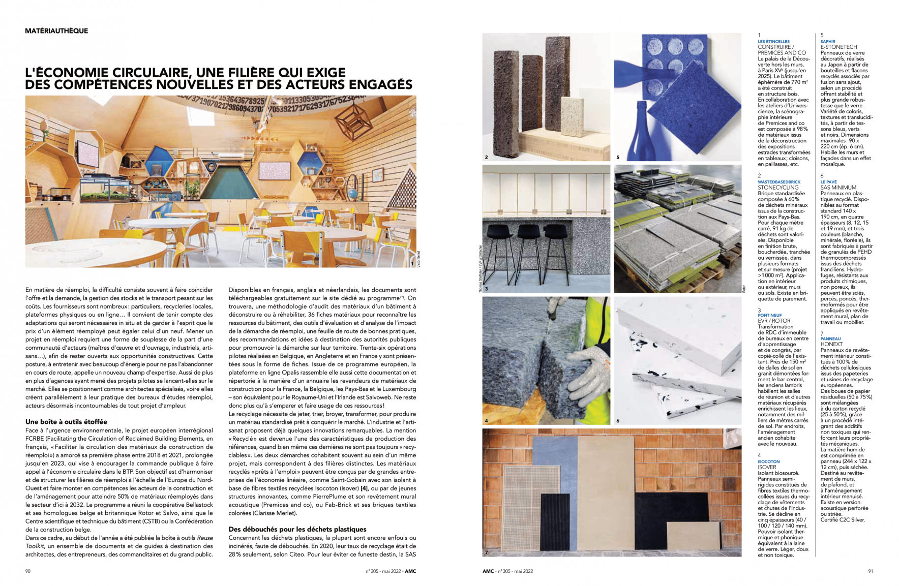 AMC Architecture - StoneCycling in "Matériauthèque" Column French Magazine