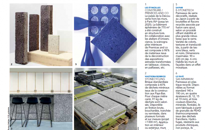 AMC Architecture - StoneCycling in "Matériauthèque" Column French Magazine