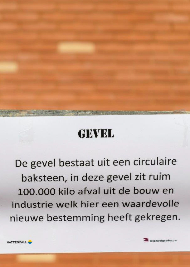 Vattenfall realizes heat transfer station and upcycles 104,656 kilos of waste with a circular facing brick