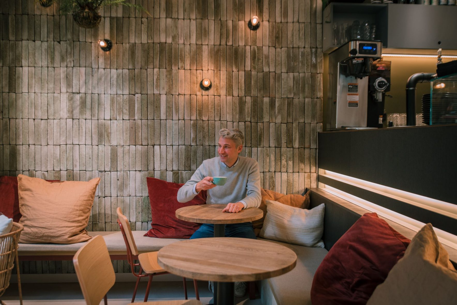 Walls of Upcycled Bottles at Anne & Max Flagship Café in Haarlem, The Netherlands