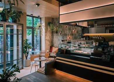 Walls of Upcycled Bottles at Anne & Max Flagship Café in Haarlem, The Netherlands