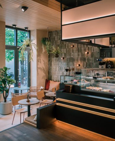 Walls of Upcycled Bottles at Anne & Max Flagship Café in Haarlem, The Netherlands