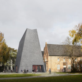In aanbouw - Op maat gemaakte bakstenen gevel bij ABBY Kortrijk, België