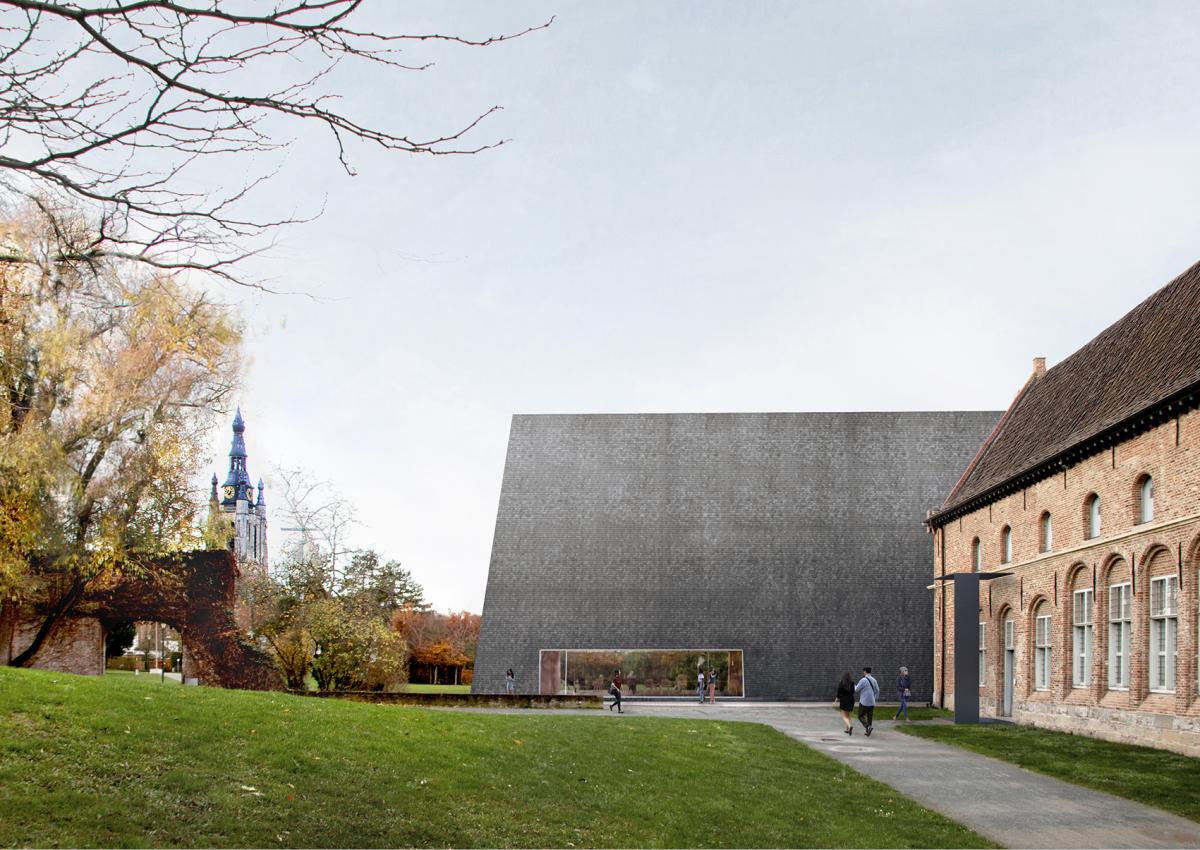 The exterior of ABBEY Kortrijk (formerly Groeninge Abbey) is made of a bespoke WasteBasedBrick® developed by StoneCycling. In the process of this bespoke development, 92.750 kg of construction waste is given a new purpose.