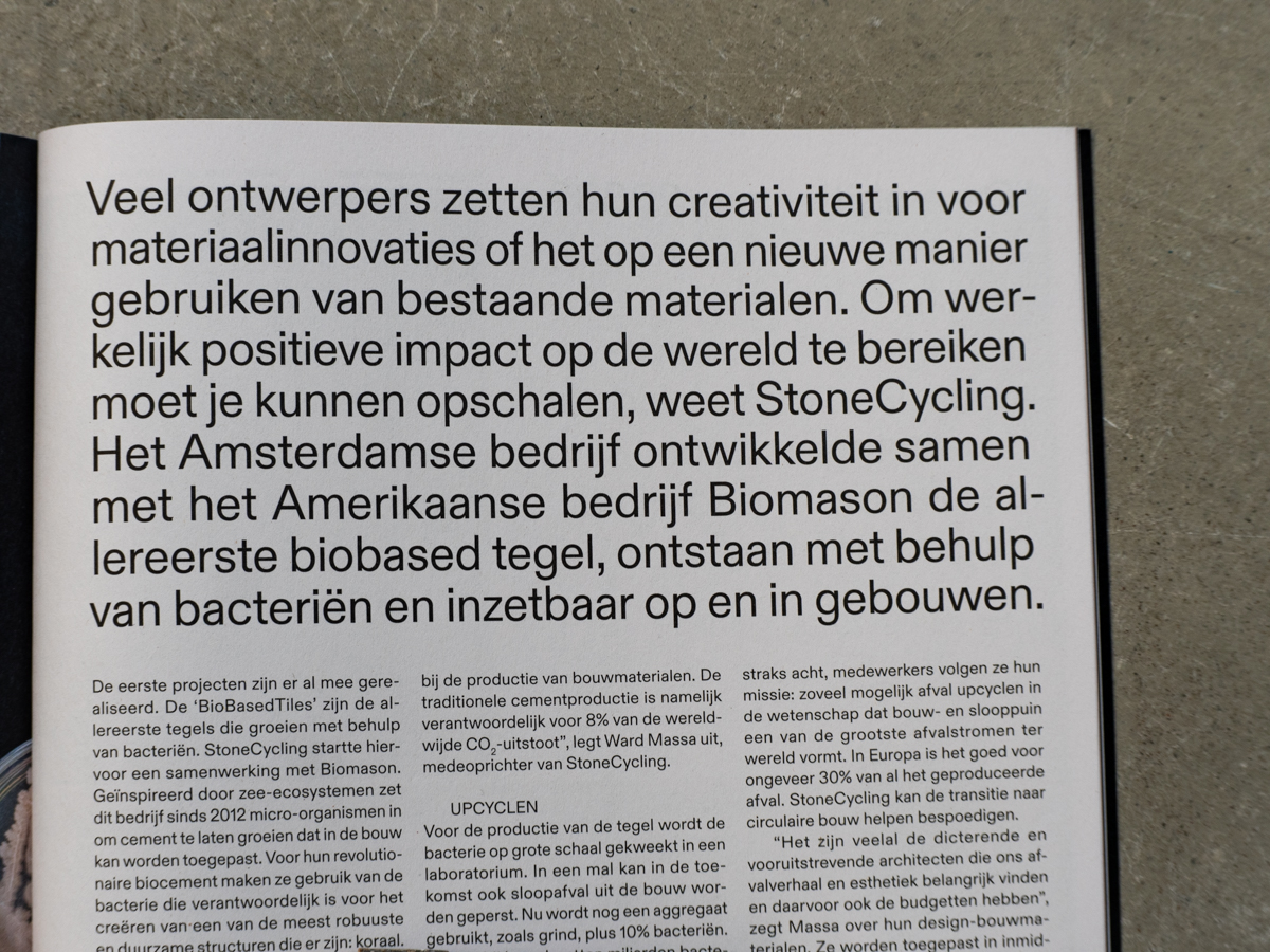 Dd Magazine Features BioBasedTiles