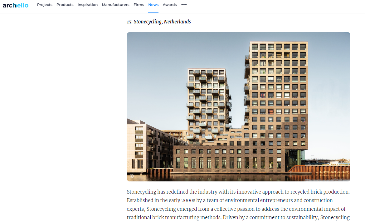 StoneCycling One of 25 Best Brick Cladding Manufacturers - Archello