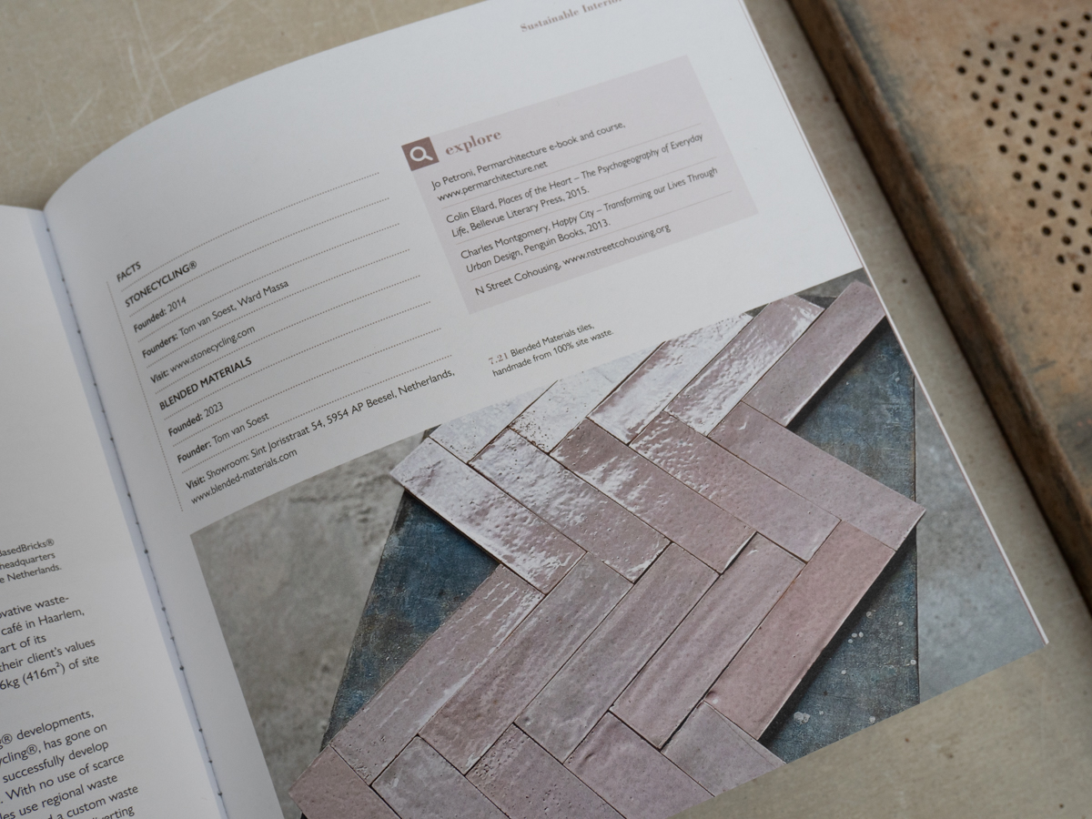 StoneCycling & Blended Materials in RIBA's "Sustainable Interior Design" Book