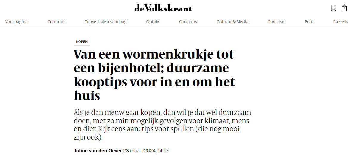 CornWall in Dutch Newspaper de Volkskrant