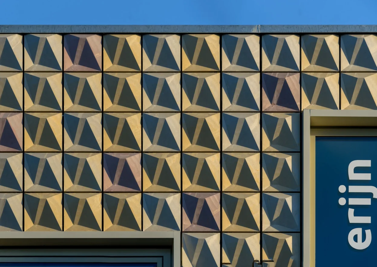 Second High Pretty Plastic Panel Facade at School in Alphen aan de Rijn, the Netherlands