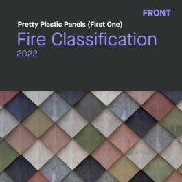 FRONT Materials - Pretty Plastic Panels - First One - Fire Classification