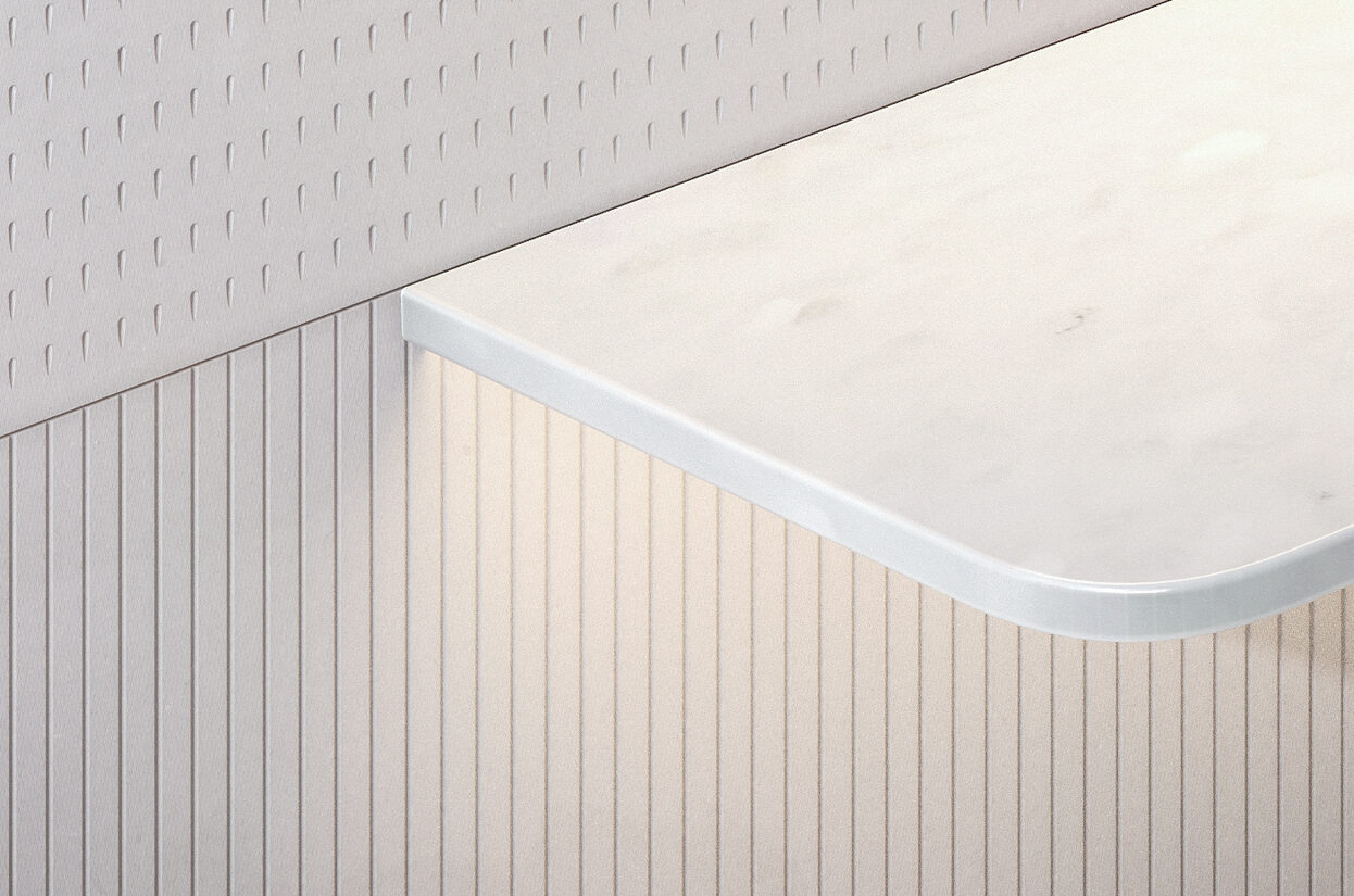 Paper Waste Panels - Stripe Drop Cement - FRONT® Materials