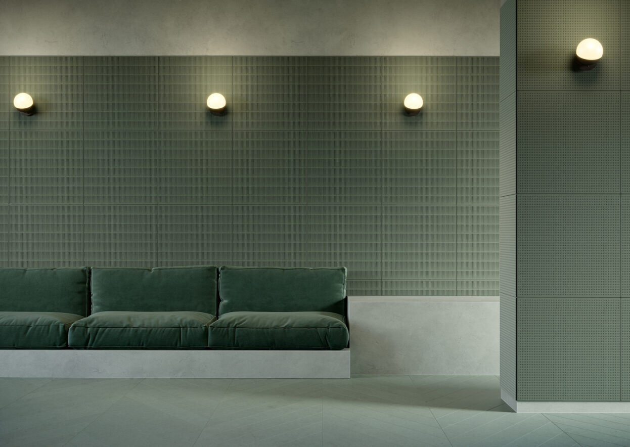 Paper Waste Panels - Stripe Drop Olive - FRONT® Materials