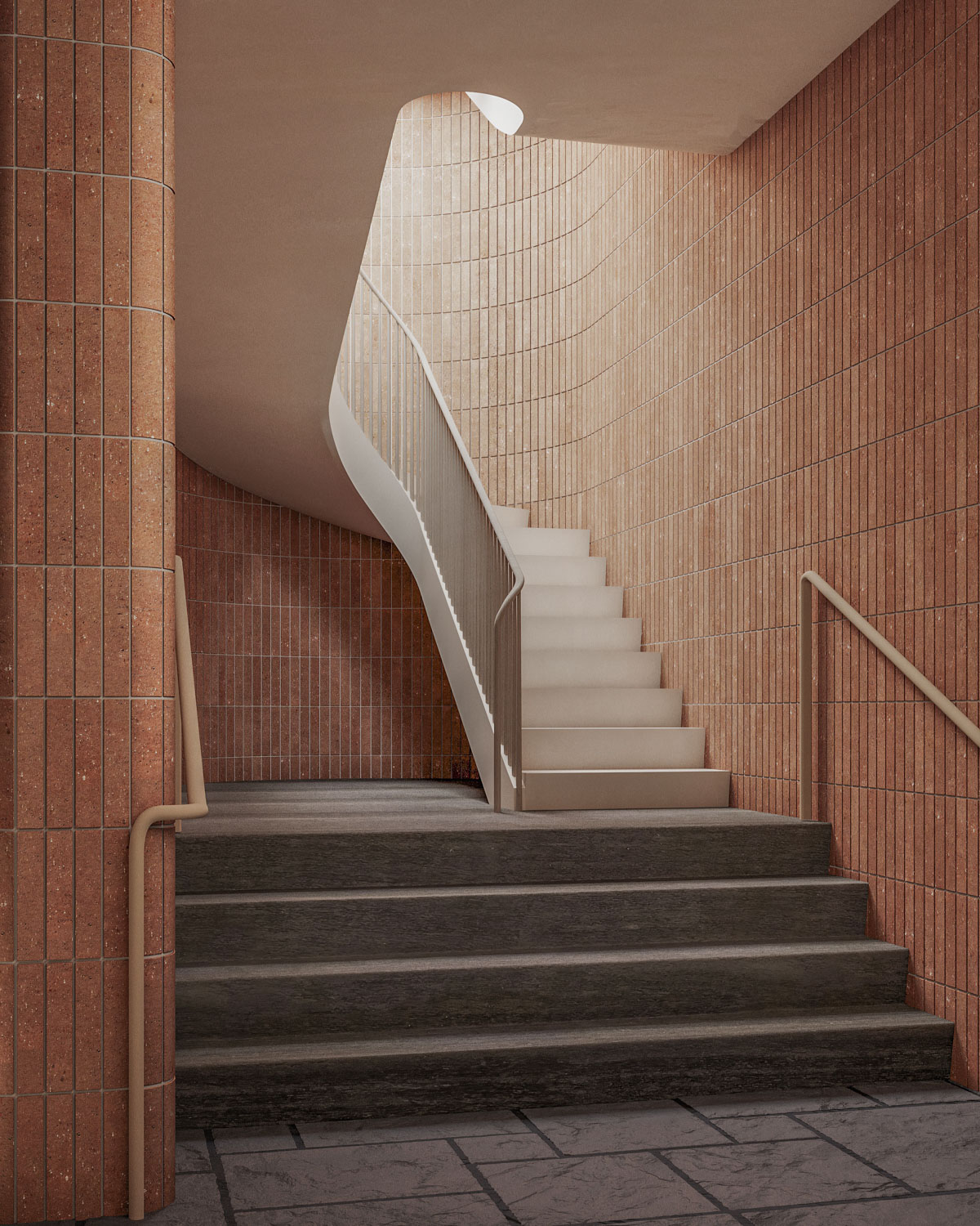 Custom-Shaped Bricks at Watershed House in New York State || FRONT