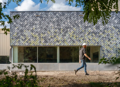 Pretty Plastic Panels at Tongelreep National Swimming Centre in Eindhoven, The Netherlands || FRONT Materials