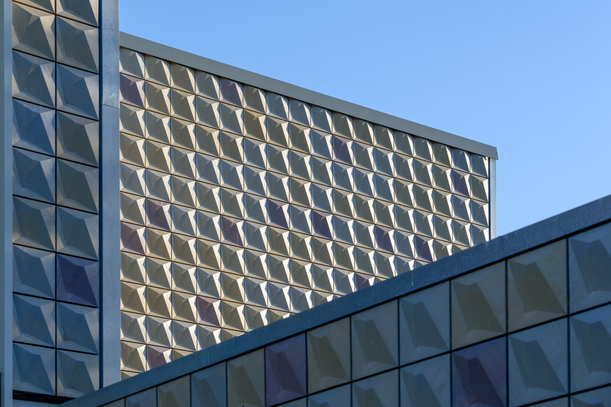 Second High Pretty Plastic Panel Facade at School in Alphen aan de Rijn, the Netherlands